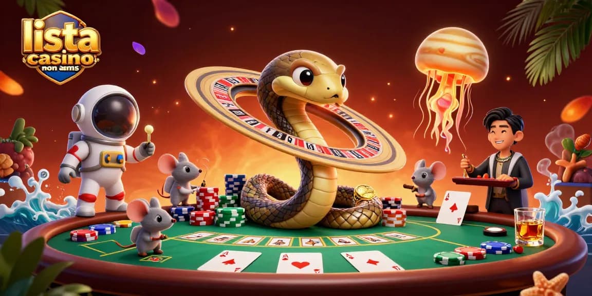 Giocatori scommettono sulla lista casino non AAMS mentre una roulette cosmica gira in un'atmosfera stellare.