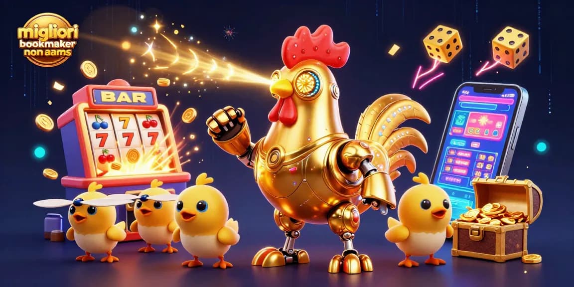 Scopri i migliori bookmaker non AAMS con bonus spettacolari, in un'illustrazione vivace e ricca di dettagli.