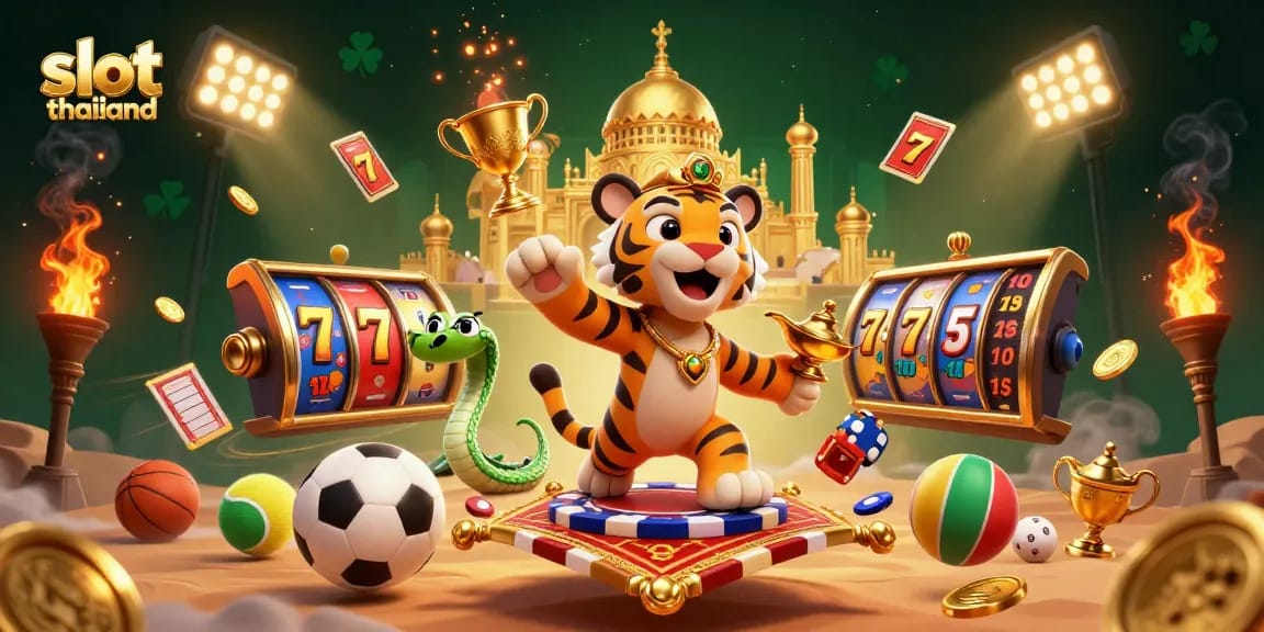 Experience thrilling spins with slot thailand featuring a vibrant 3D Arabian-themed scene.