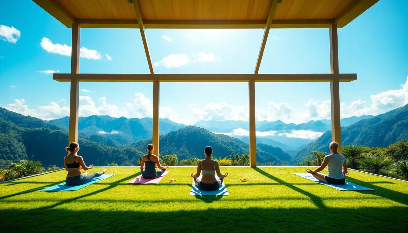 Transforming your well-being at a picturesque wellness retreat with yoga and nature.