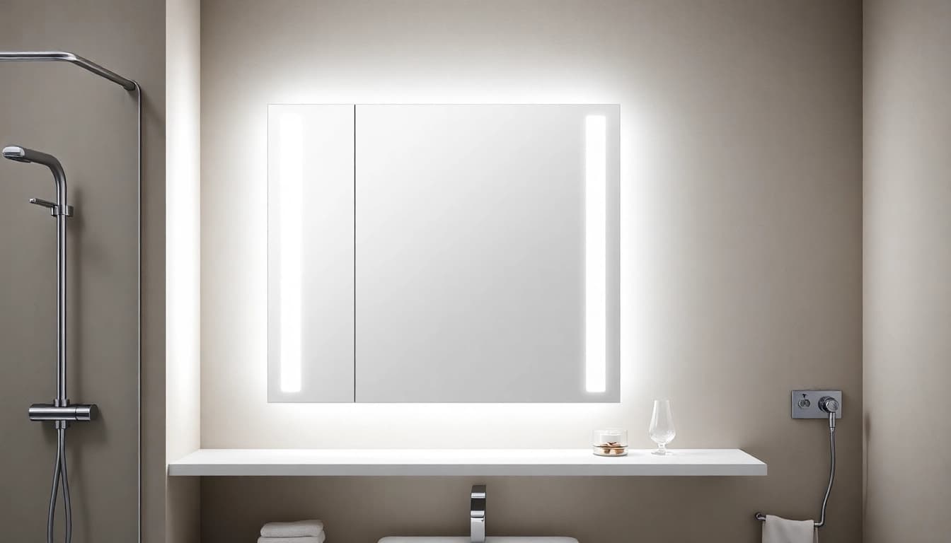 sonni Spiegelschrank mit eleganter Beleuchtung und modernem Design im Badezimmer