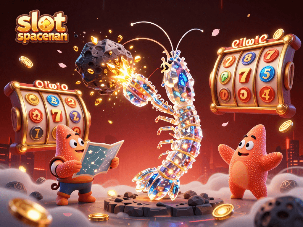 Experience excitement with slot spaceman, featuring 3D characters in a vibrant casino-themed explosion of wealth.