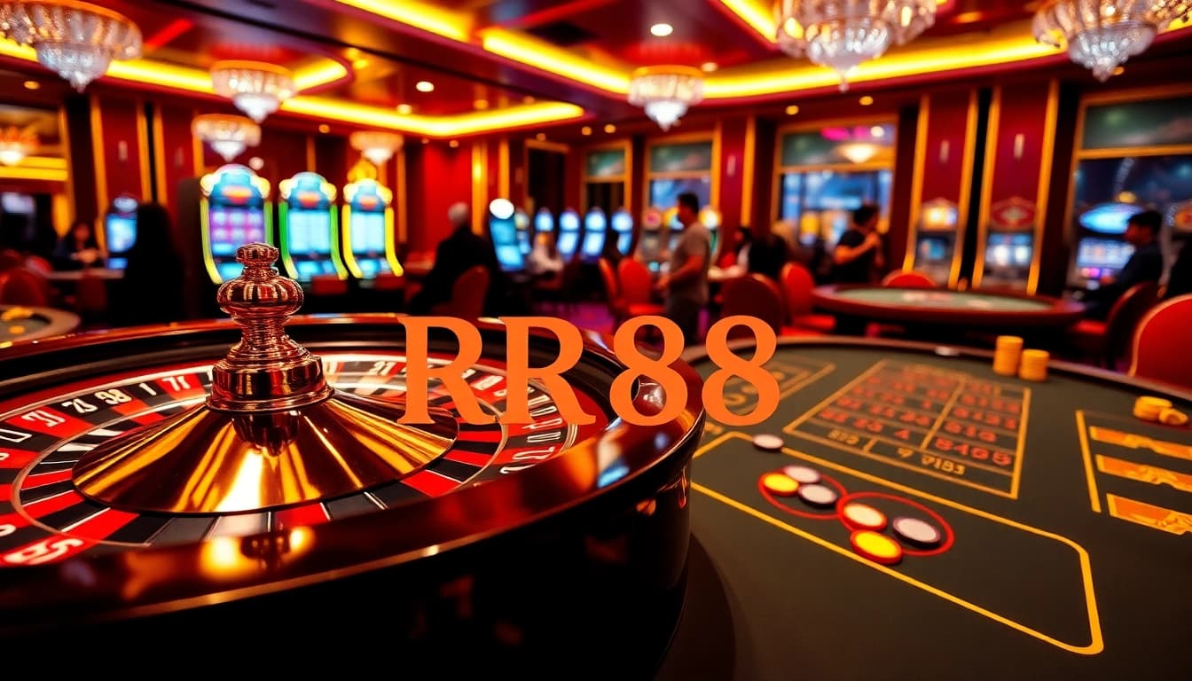 Experience thrilling gaming at RR88 with vibrant slot machines and premium casino tables.