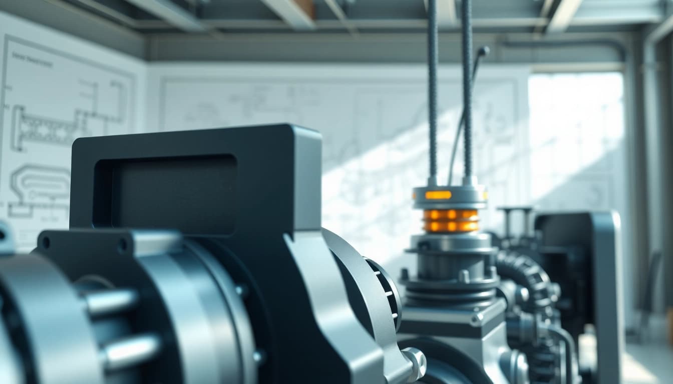 Technische Animation showcasing a detailed 3D model of a machine in an engineering space.