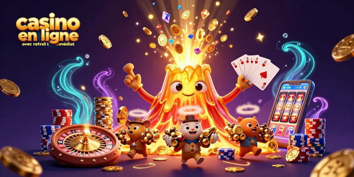 Retrouvez l'excitation du casino en ligne avec retrait immédiat en découvrant un volcan de trésors et des animaux explorateurs.