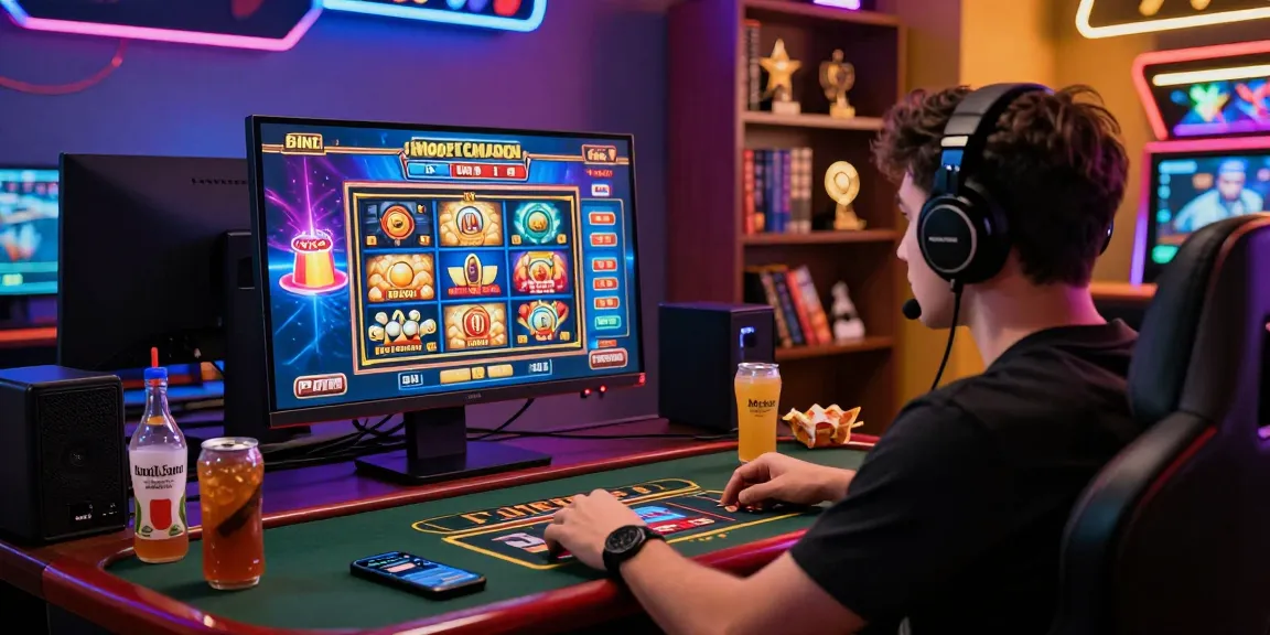 Engaged player enjoying credit card casino games at https://brcs.co.uk with immersive setup.