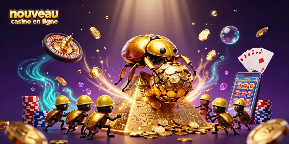 Découvrez les richesses d'un nouveau casino en ligne avec des coccinelles et des pièces d'or.