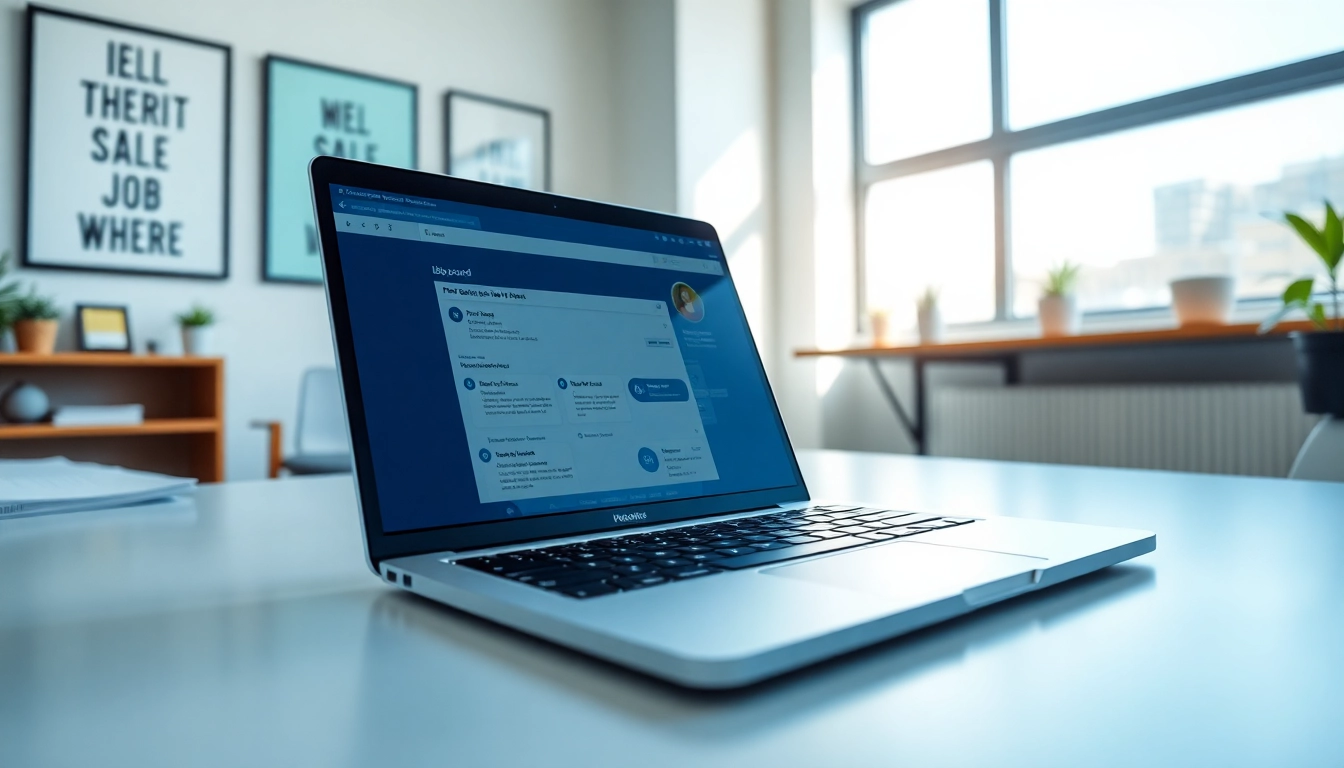 Find where to post sales jobs effectively using digital platforms in a modern workspace.
