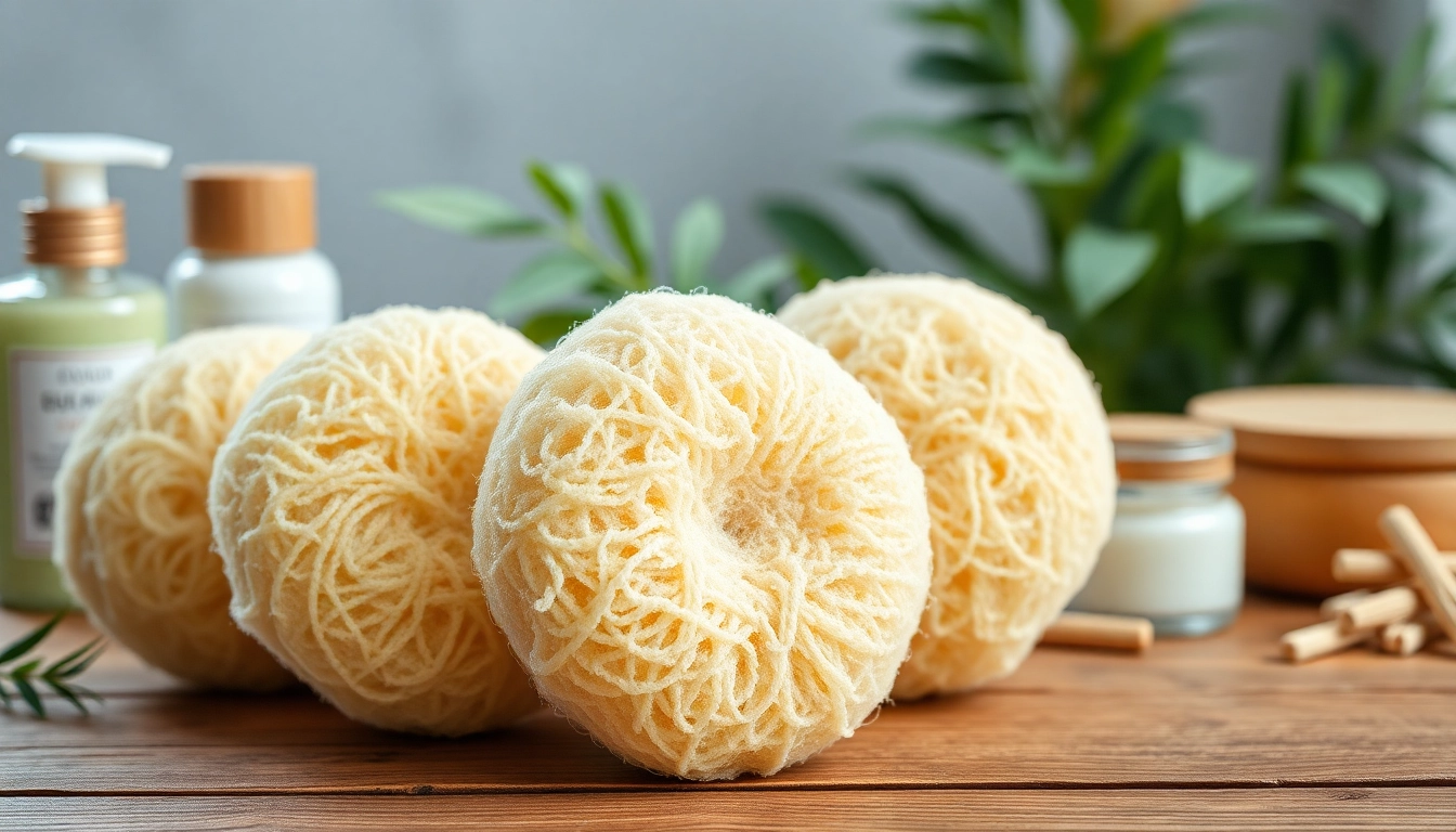 Learn how to use raw loofah for natural skincare, showcasing its texture and benefits.