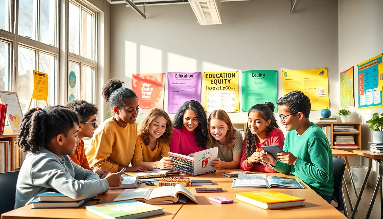 Education equity and innovation in a vibrant classroom setting.