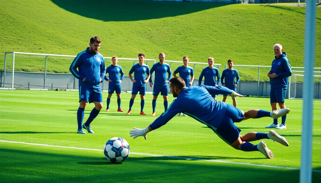 Programฟุตบอลวันนี้ highlights a dynamic training session with professional soccer players in action.