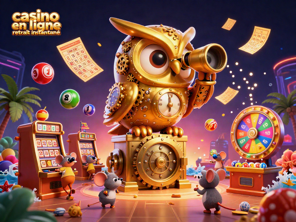 Jouez aux jeux de hasard dans un casino en ligne avec retrait instantané et des symboles de jeu éclatants.