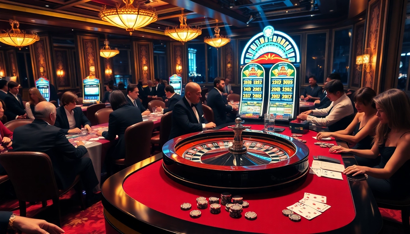 An immersive casino experience showcasing a roulette wheel and players engaging in action, emphasizing depo 5k excitement.