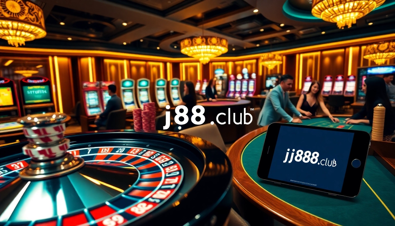 Experience thrilling gameplay at j88an.club, featuring roulette, poker, and captivating casino visuals.