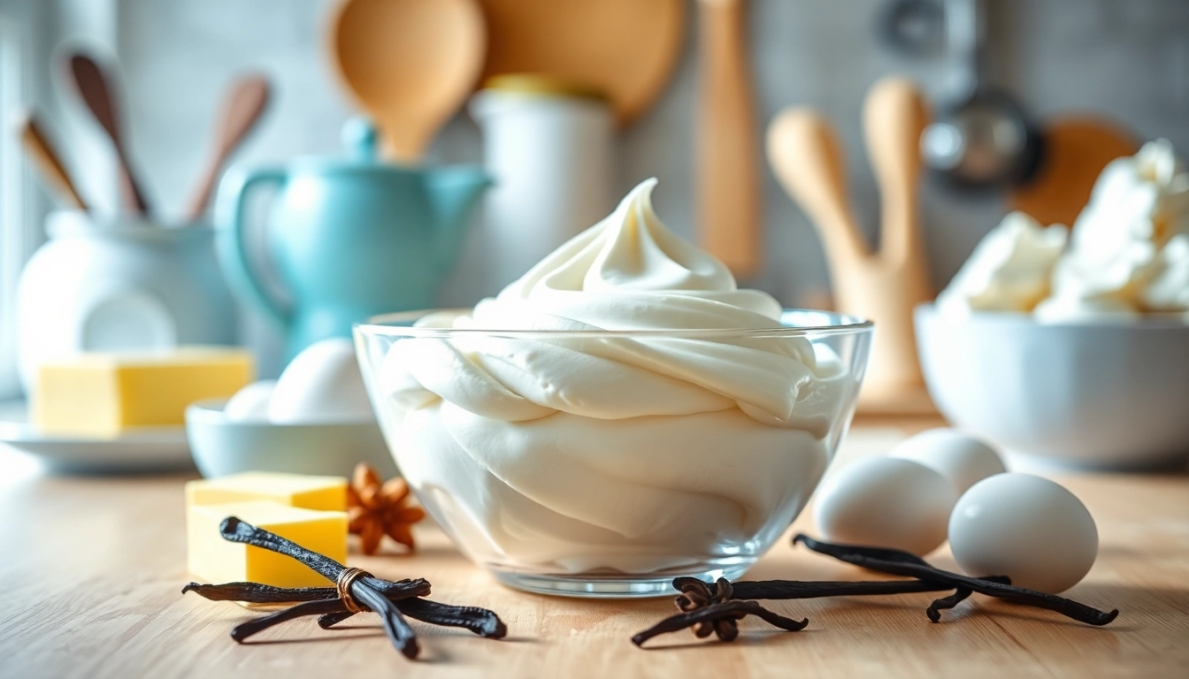 Bereid heerlijke mousseline crème met romige textuur en verse ingrediënten.