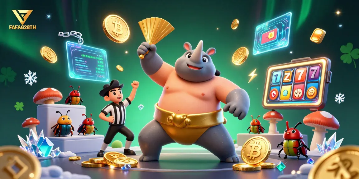 Experience thrilling action with FAFA828TH as a sumo beetle champion captivates the casino audience