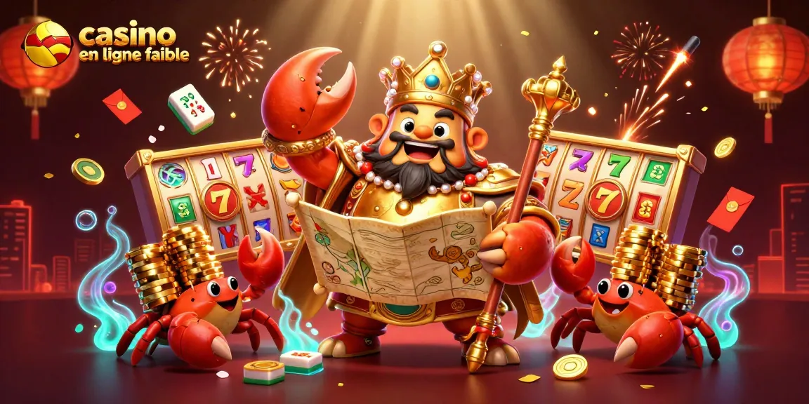 Visualisez le roi du casino en ligne fiable avec crabes servants, trésor et jeux flamboyants.