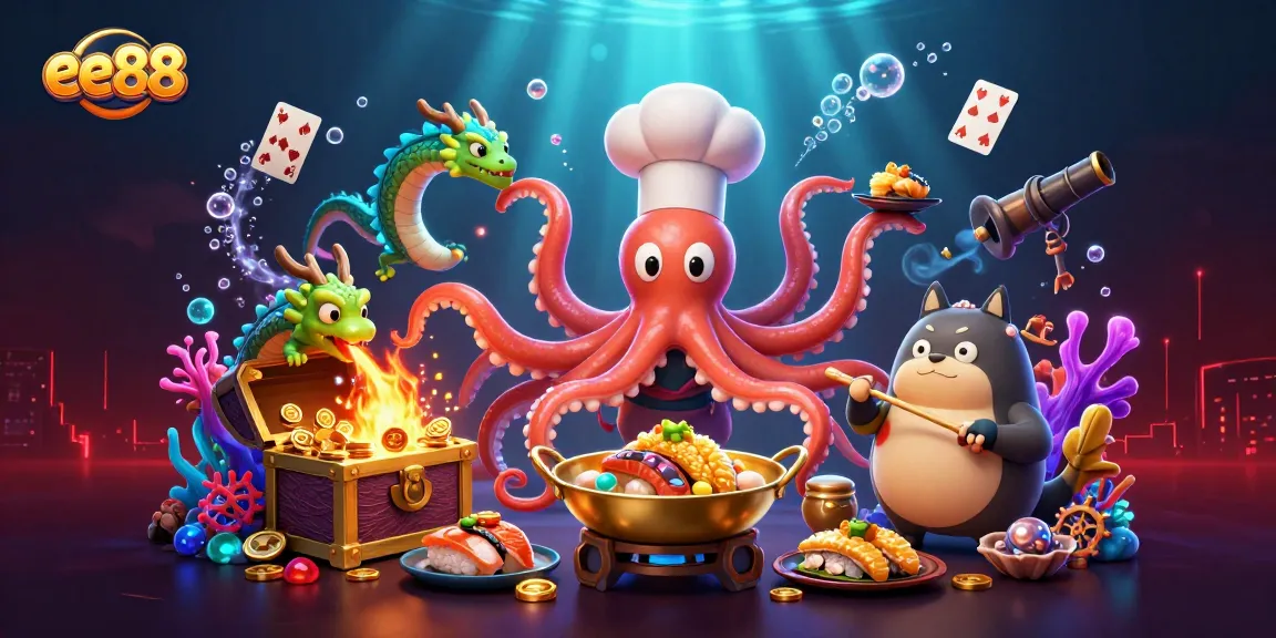 Experience the thrill of gambling at ee88 with vibrant casino elements and engaging characters.