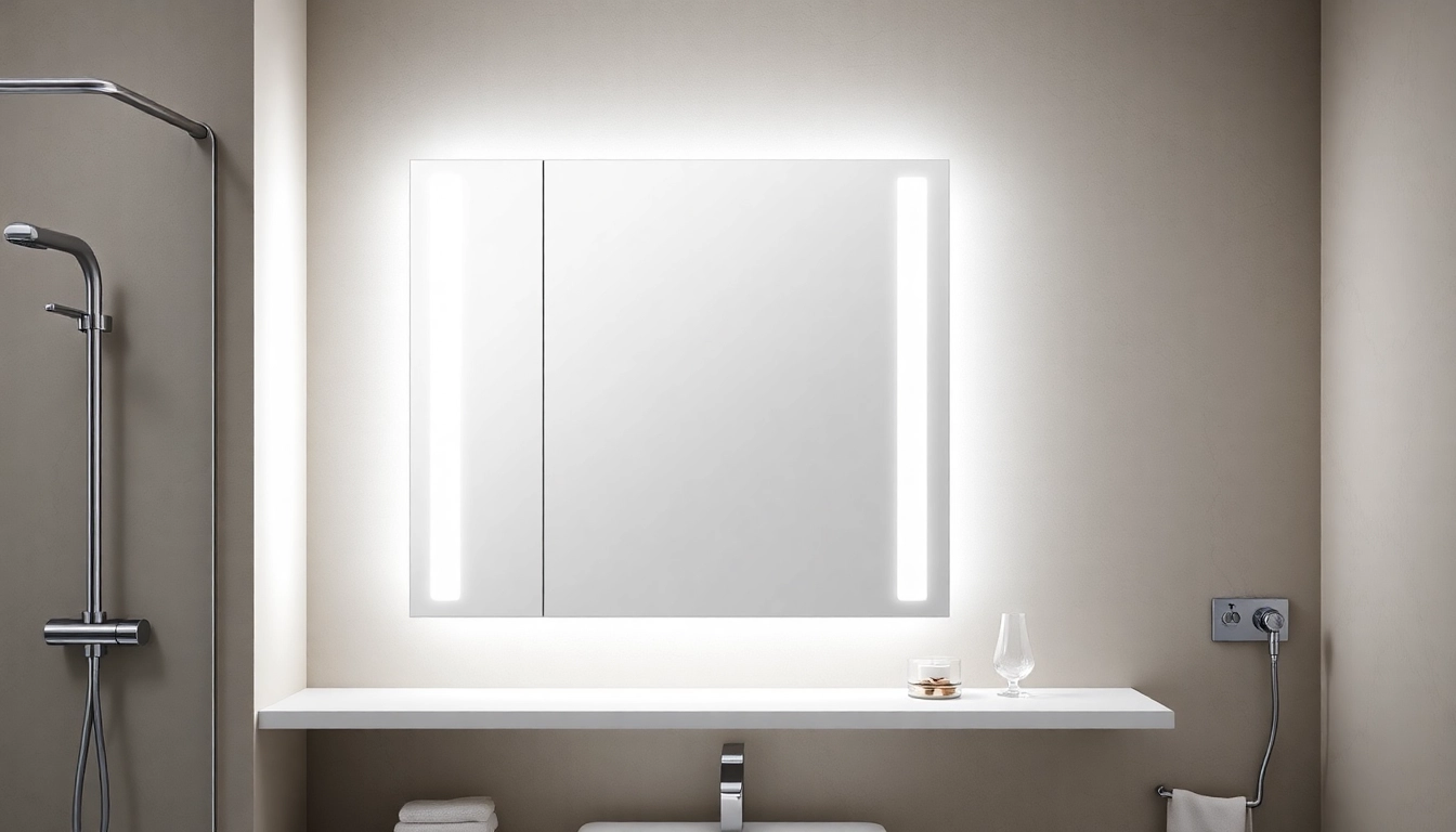 sonni Spiegelschrank mit eleganter Beleuchtung und modernem Design im Badezimmer