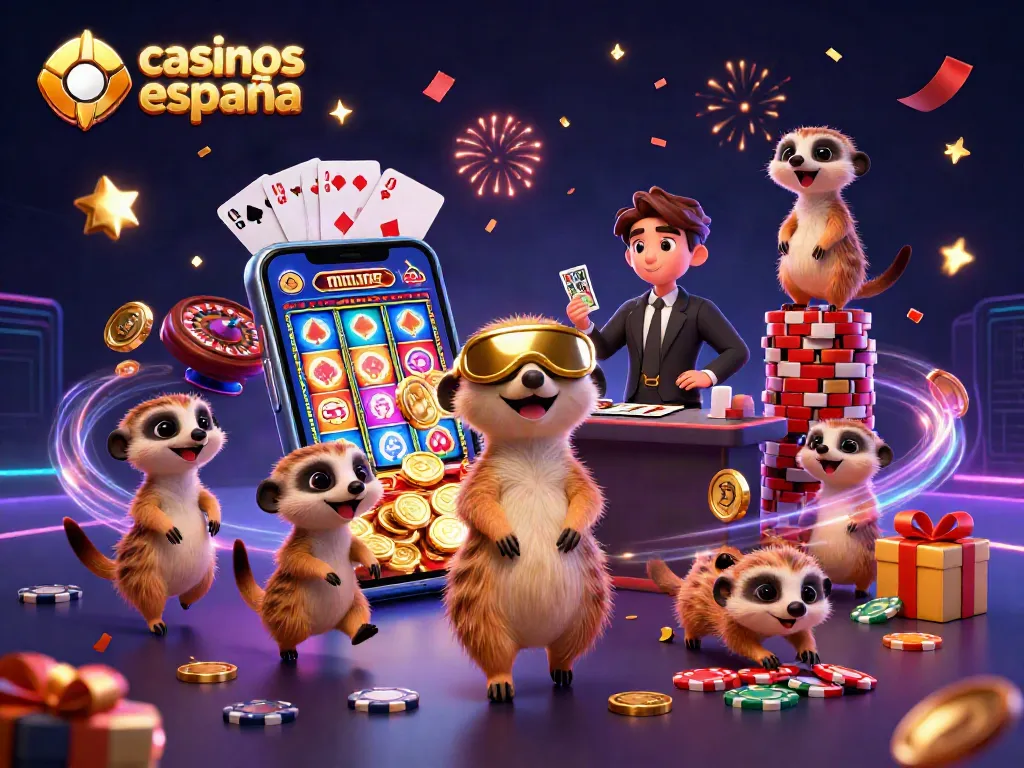 Jugando en casinos online España con divertidos personajes y elementos de juego vibrantes.