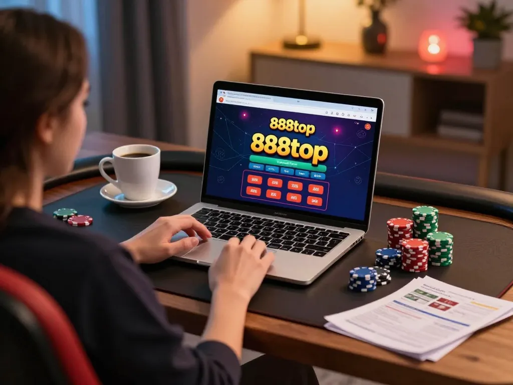 Experience strategic gameplay with 888top at home in this inviting gaming setup.