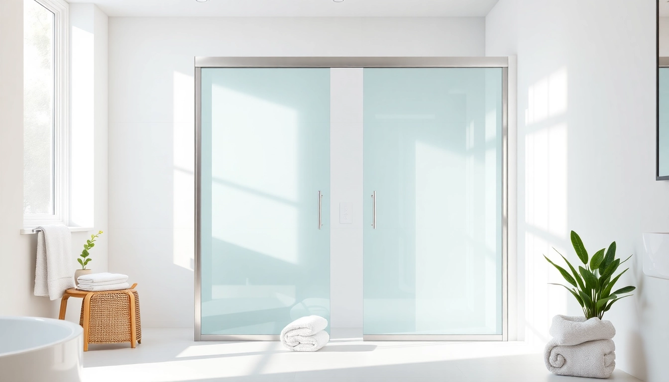 Stylish shower sliding doors in a modern bathroom adding elegance and functionality to the design.