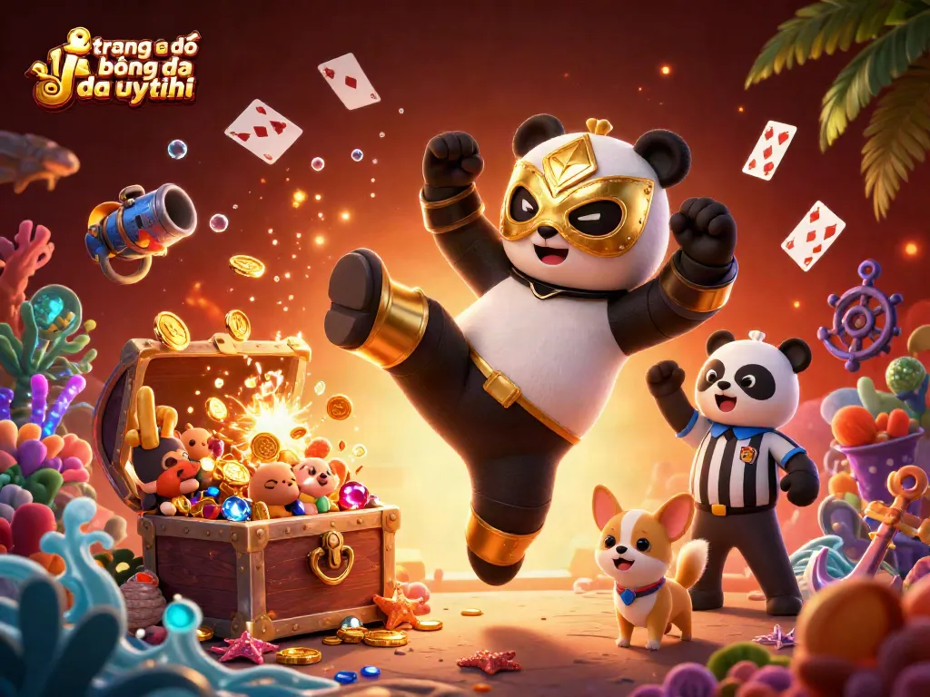 Cá cược trang cá độ bóng đá uy tín và các hoạt động sôi nổi trong một bức tranh 3D sinh động.