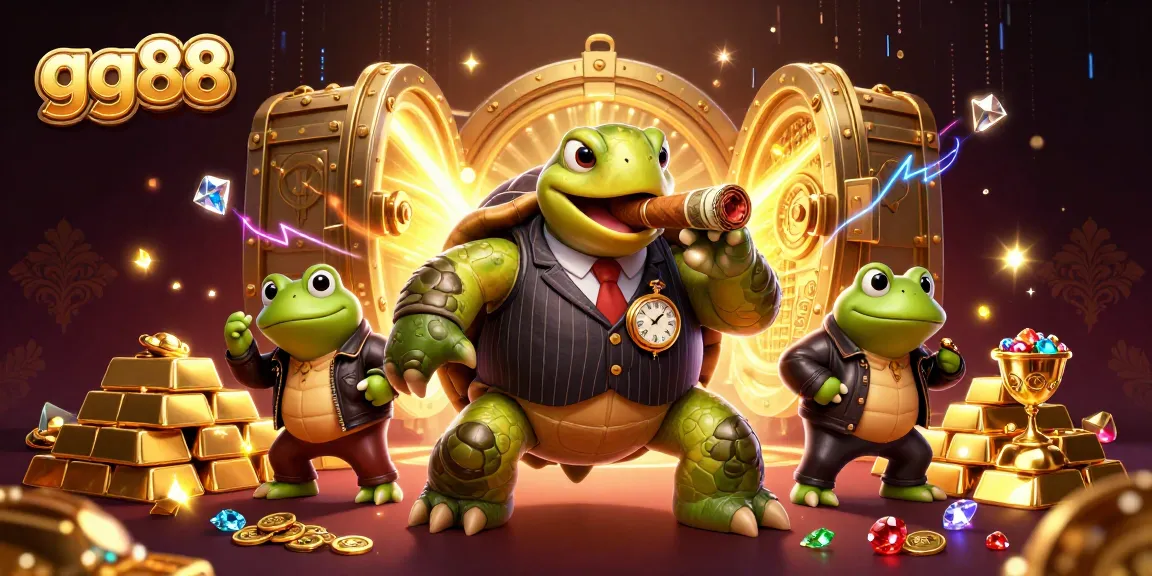 Join the action at gg88 with a vibrant scene of gambling characters celebrating massive wins in a dynamic casino.