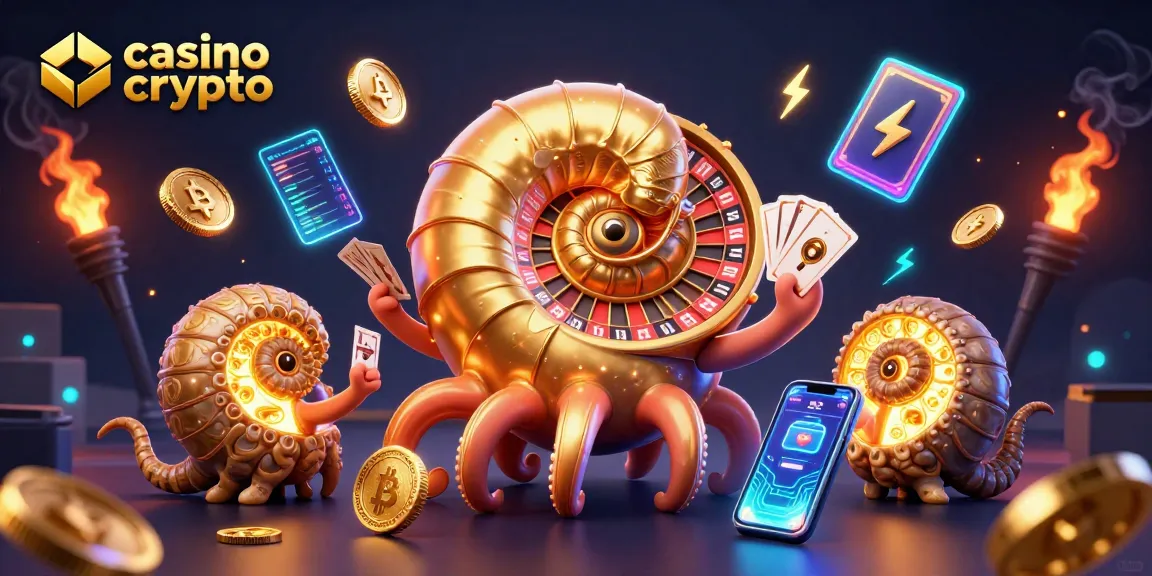 Jouer au casino crypto avec des machines à sous et des cartes illustrées dans une scène virtuelle dynamique.