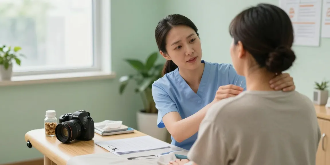 Patient receiving treatment at a 수원교통사고한의원 in a clean, healing environment.