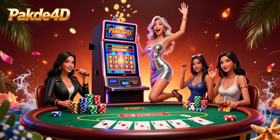 Experience the thrill of winning with Pakde4D at dynamic slot machines amidst vibrant casino lights.