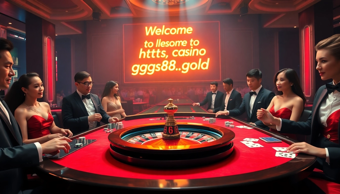 Experience the thrill of gambling at https://gg88.gold/ with players around a vibrant roulette table.