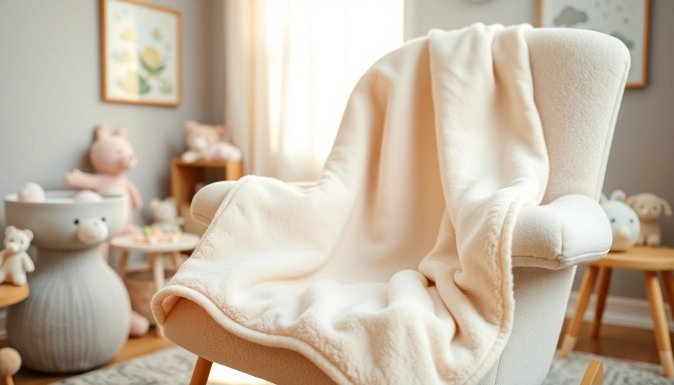 Hydrofiele stof wordt gebruikt voor een zachte babydeken in een gezellige kinderkamer.