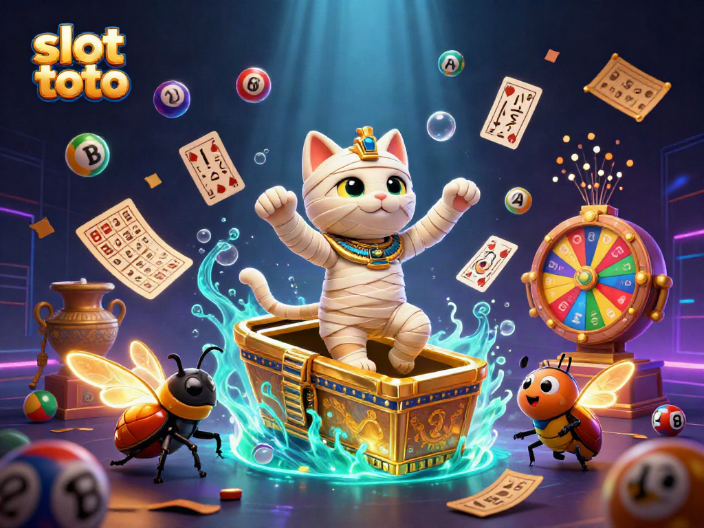 Engage in exciting slot toto adventures with a vibrant Egyptian-themed 3D casino illustration.