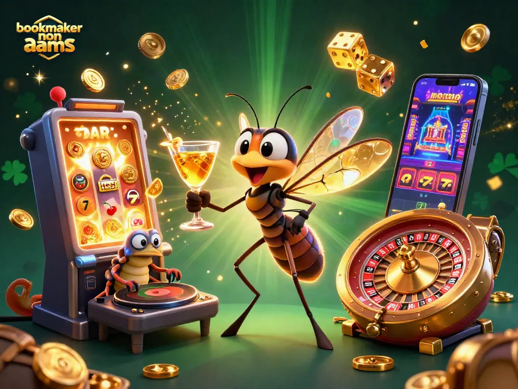 Giocare con bookmaker non AAMS: esperienza di casino vibrante con simboli fortunati e elementi dinamici.