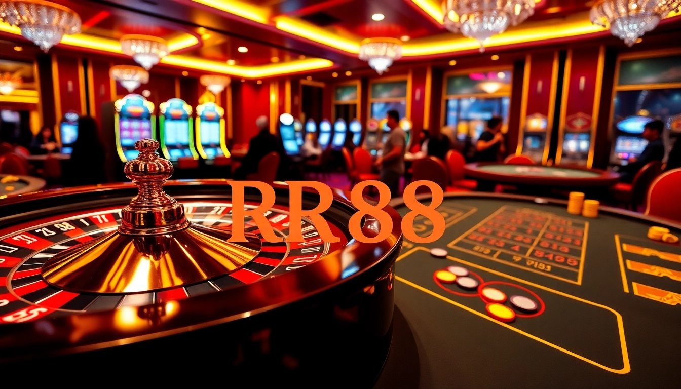 Experience thrilling gaming at RR88 with vibrant slot machines and premium casino tables.
