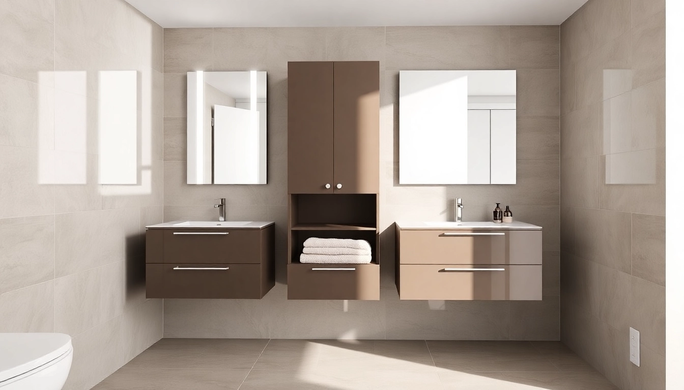 Erlebe den eleganten sonni Spiegelschrank mit sanfter Beleuchtung und modernem Design.
