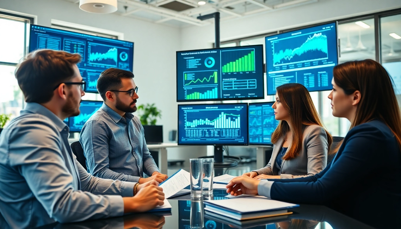 Analyzing b2b competitive intelligence through data charts in a modern office.