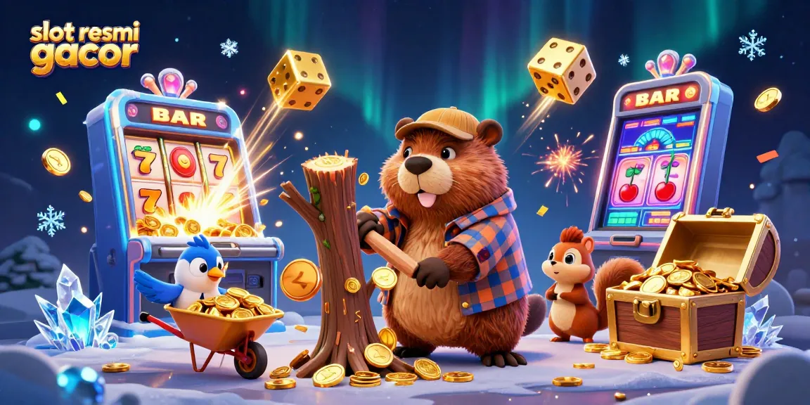 Experience the excitement of slot resmi gacor with a lively scene filled with animated characters and vibrant casino elements.