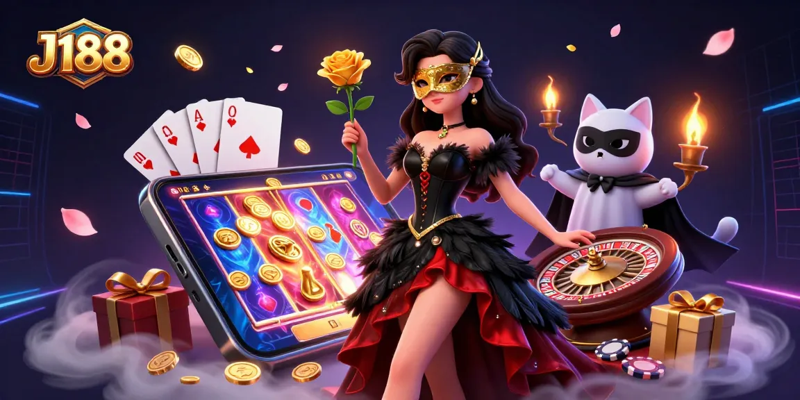 Engage with J188's exciting gaming experience featuring vibrant slots, poker, and thrilling casino elements.