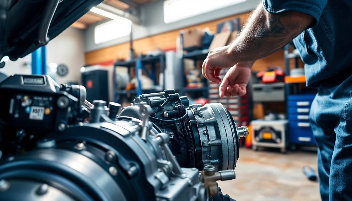Inspecting a powertrain extended warranty under a professional's care in a bright garage.