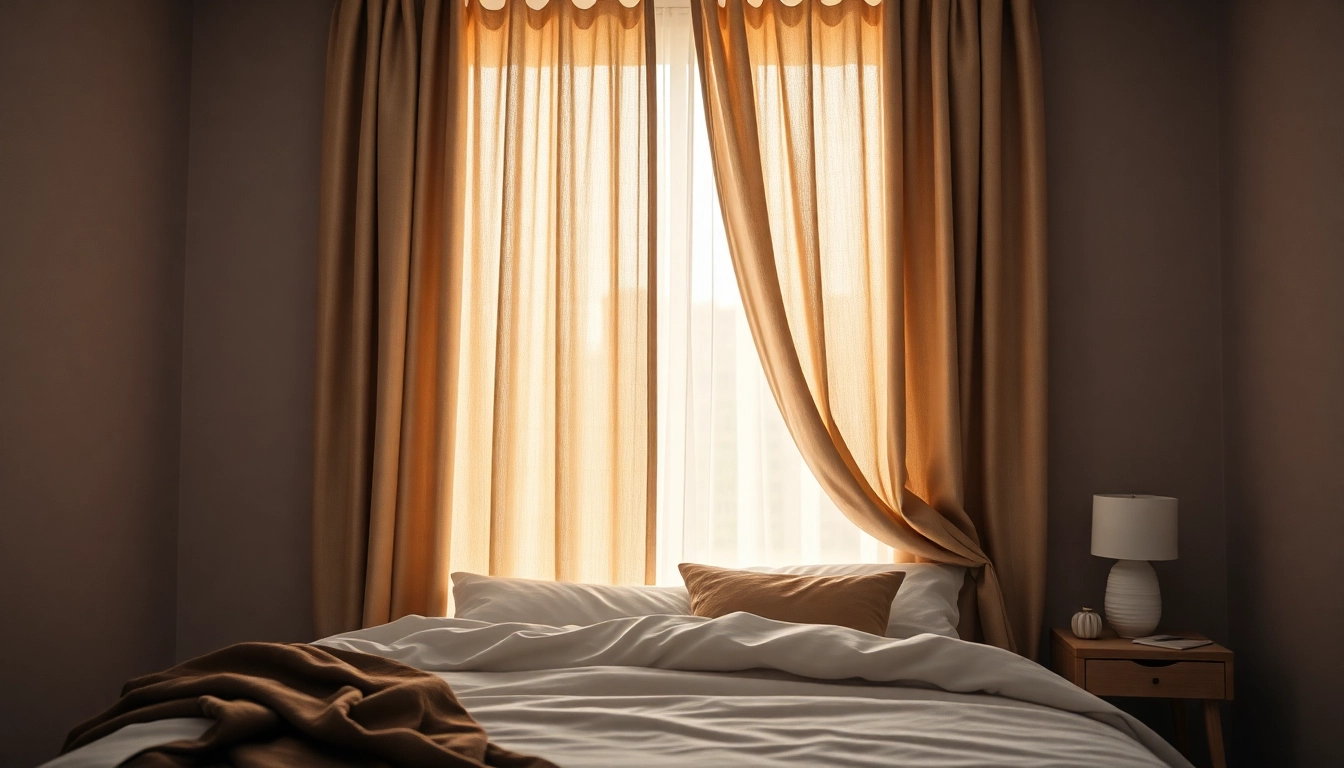 Verduisterende gordijnen in een comfortabele slaapkamer creëren rust en privacy.