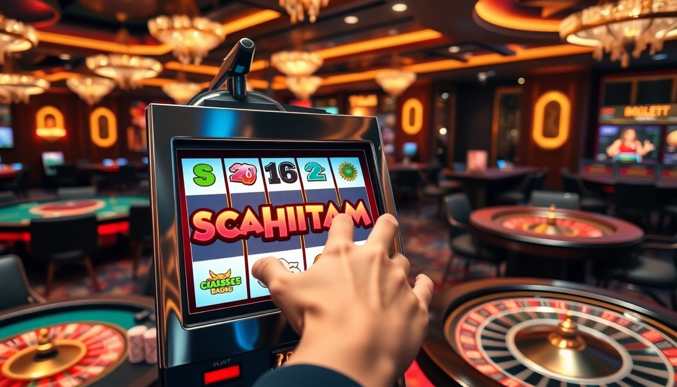 Experience the thrill of slot scatter hitam amidst vibrant casino elements.