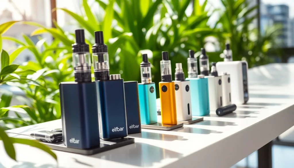 Elfbar-dampfer in natürlichem Setting, umgeben von frischem Grün, strahlend hell.