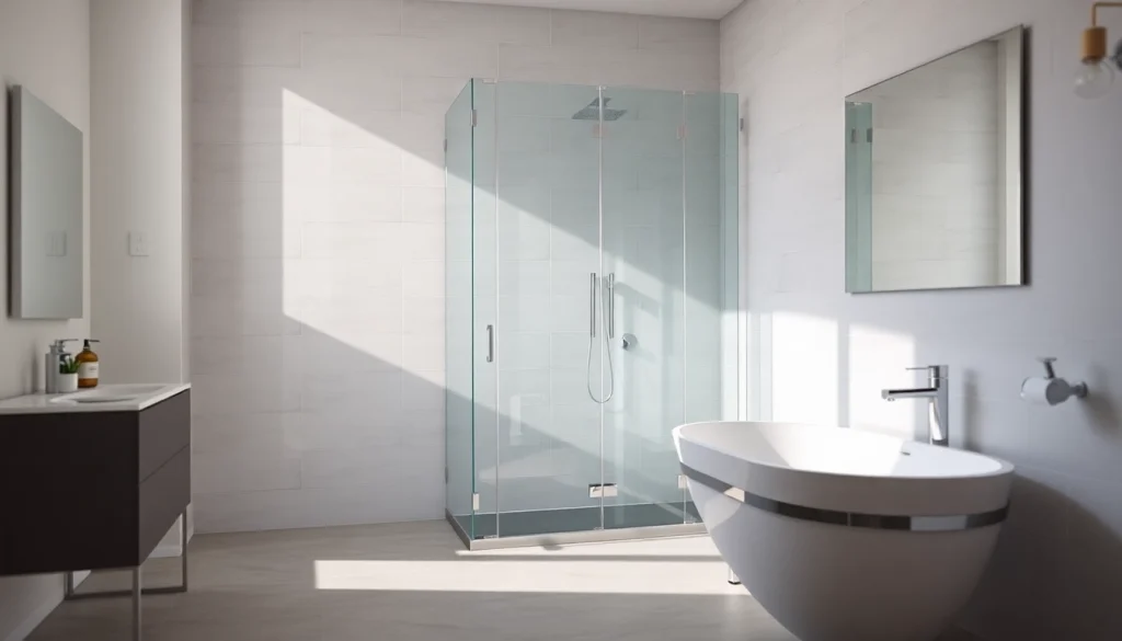 Admirez la paroi de douche sirhona élégante et moderne dans une salle de bain accueillante.