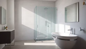 Admirez la paroi de douche sirhona élégante et moderne dans une salle de bain accueillante.