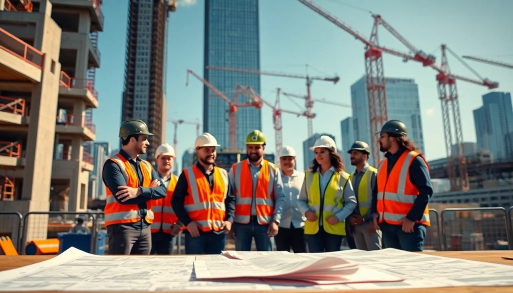 Experienced New York Commercial General Contractor managing a construction site with teamwork and precision.