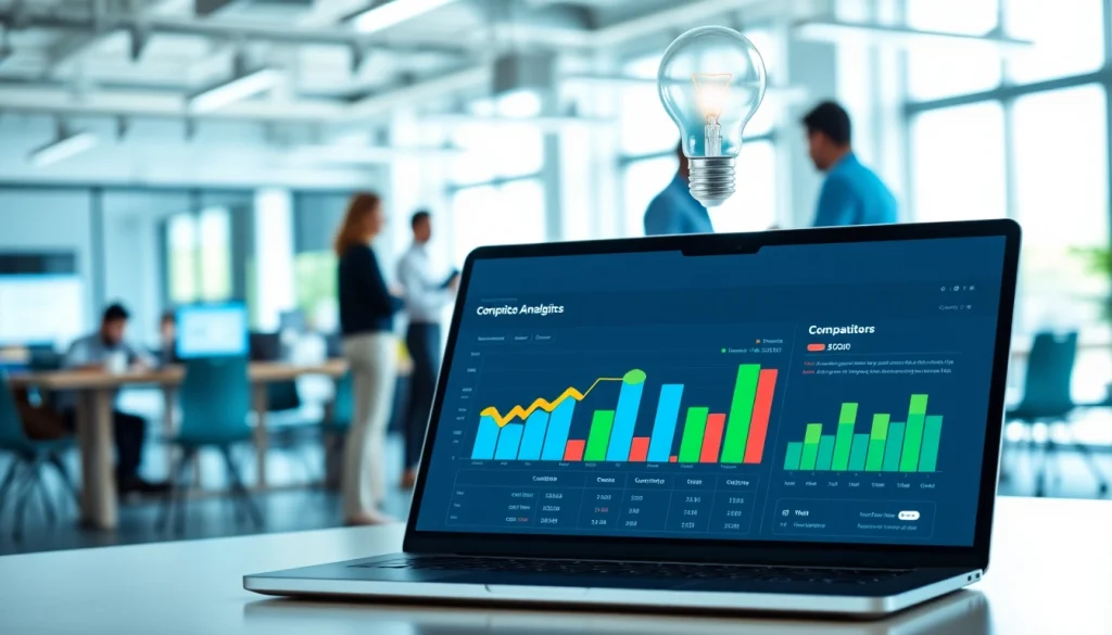 Analyze competitor pricing through a colorful dashboard illustrating market trends and insights.