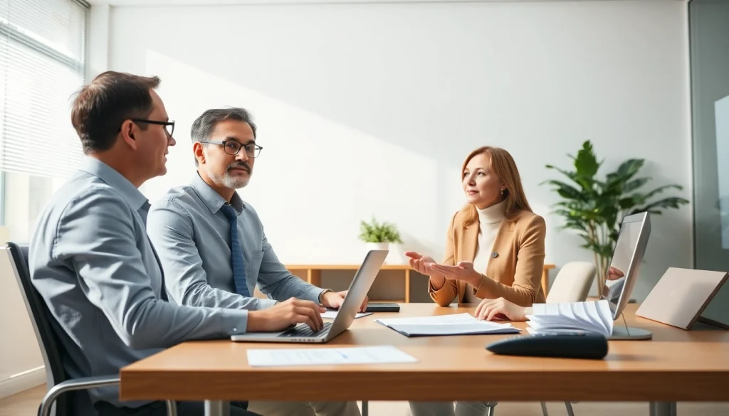 카드현금화에 대한 신뢰감 있는 상담사와 사무실 장면