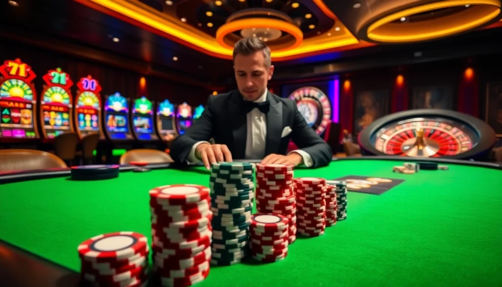 Experience the excitement of bk8thai ทางเข้า with vibrant casino visuals and dynamic gambling activities.